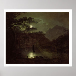 A Lake by Moonlight, c.1780-82 (oil on canvas) Poster