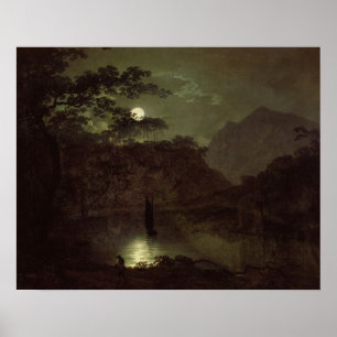 A Lake by Moonlight, c.1780-82 (oil on canvas) Poster