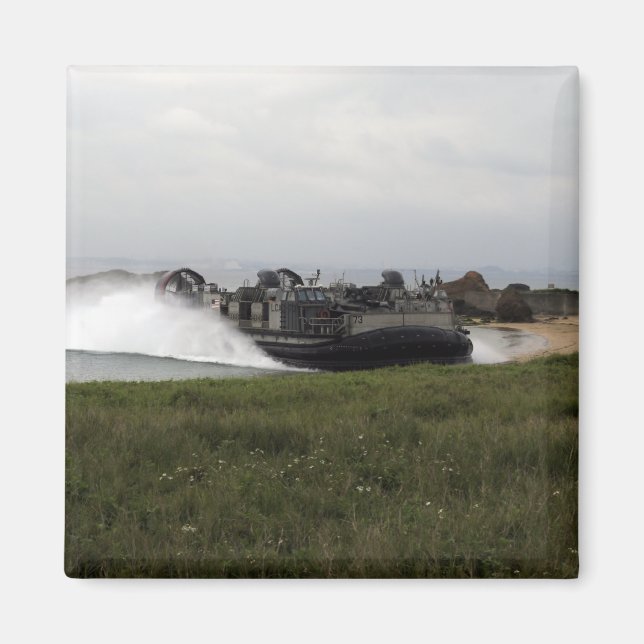 A landing craft air cushion comes ashore magnet (Front)
