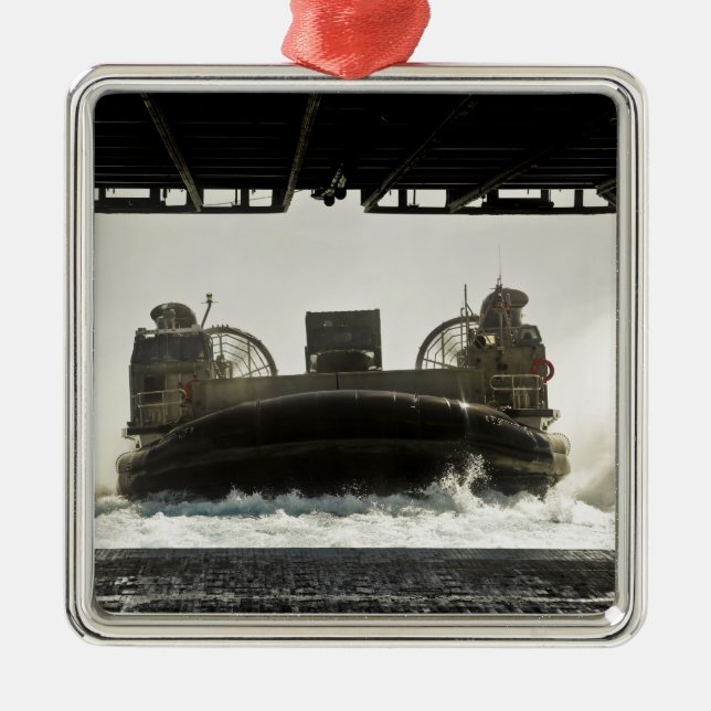 A landing craft air cushion prepares to enter metal ornament (Front)
