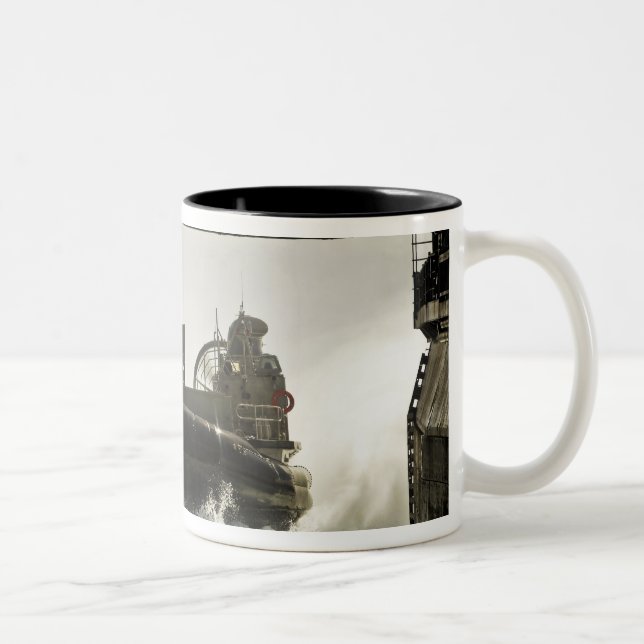 A landing craft air cushion prepares to enter Two-Tone coffee mug (Right)