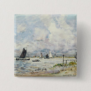 A Landing Stage on the Escaut, 1866 15 Cm Square Badge