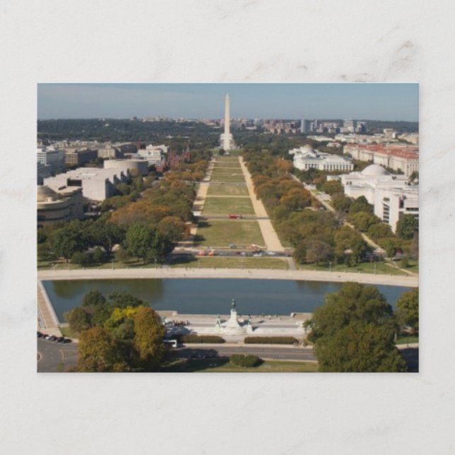 A landscape view of Washington DC Postcard (Front)