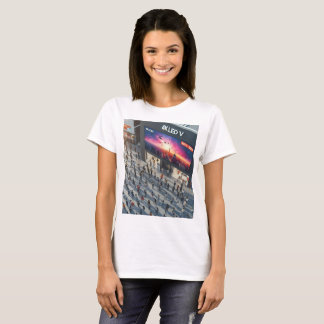 a large billboard with the word relve on it T-Shirt