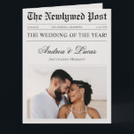 A Large Folded Wedding Newspaper Timeline Program<br><div class="desc">Have a blast at your wedding with this trendy newspaper style program,  featuring your custom photo & editable details. Easily add your own details by clicking on the "personalise" option.</div>