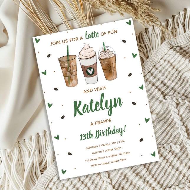 A Latte of Fun Birthday Invitation (Creator Uploaded)