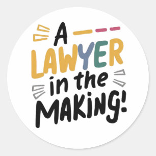 A lawyer in the making classic round sticker