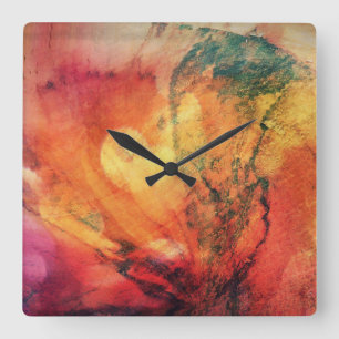 A Leaf In the Wood Autumn Abstract Square Wall Clock