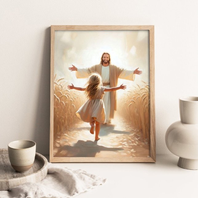 A Leap of Faith, Christian Art, Jesus and Girl Art Poster (Creator Uploaded)