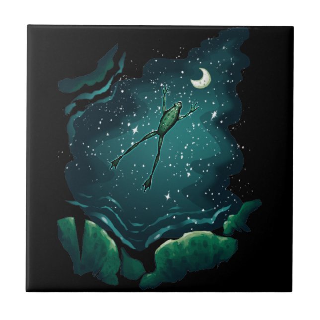 A Leap Over the Moon Ceramic Tile (Front)
