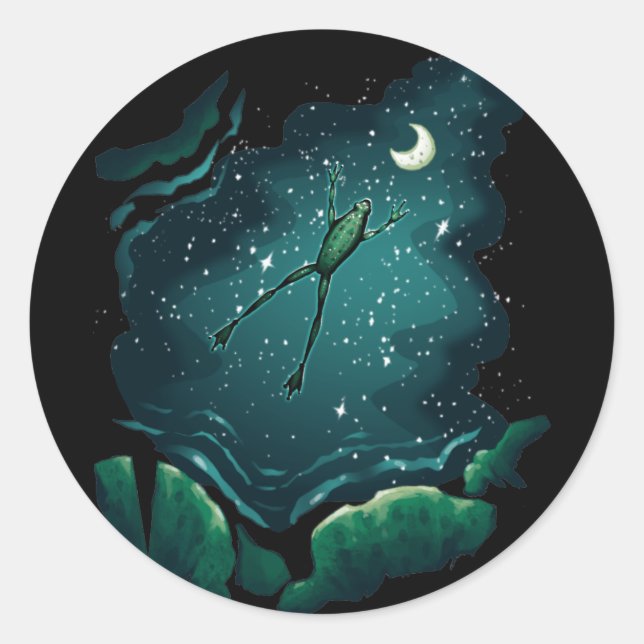 A Leap Over the Moon Classic Round Sticker (Front)