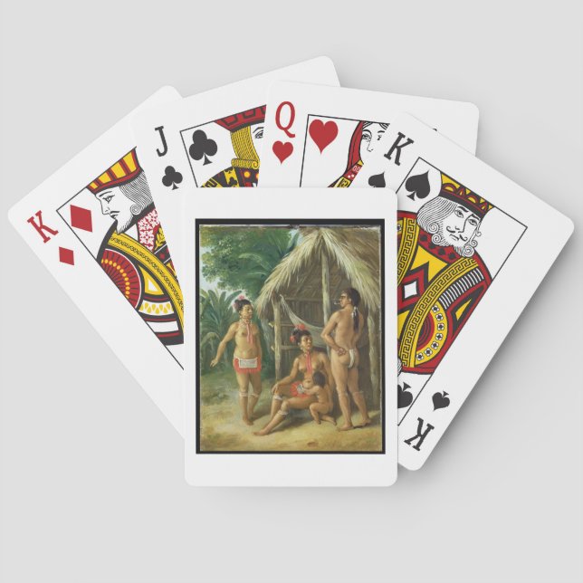 A Leeward Islands Carib Family outside a Hut, c.17 Playing Cards (Back)