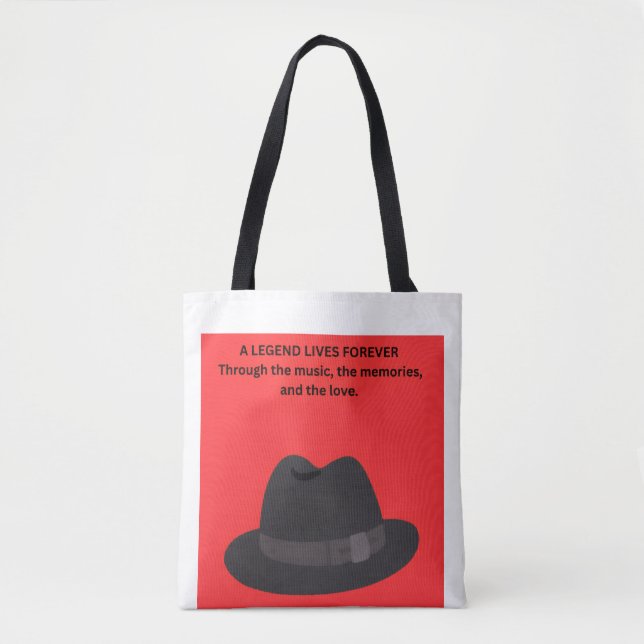 A LEGEND LIVES FOREVER TOTE BAG (Front)