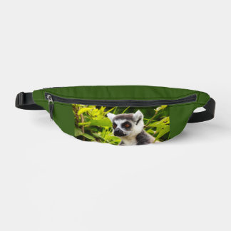 A lemur of Madagascar on fanny pack