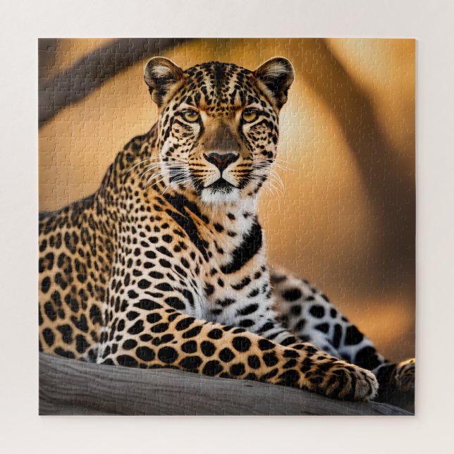 A Leopard Basking in the Sun Jigsaw Puzzle (Vertical)