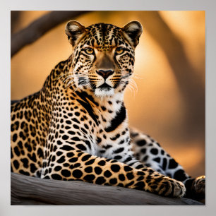 A Leopard Basking in the Sun Poster