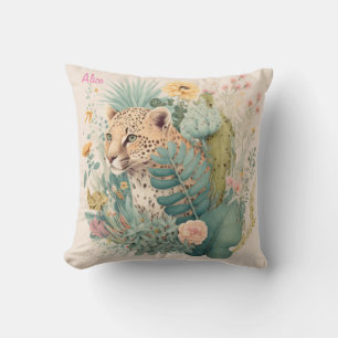 A leopard behind the bush cushion