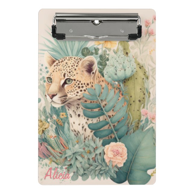 A leopard behind the bush custom      mini clipboard (Front)