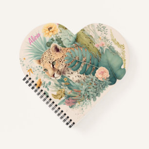 A leopard behind the bush custom notebook