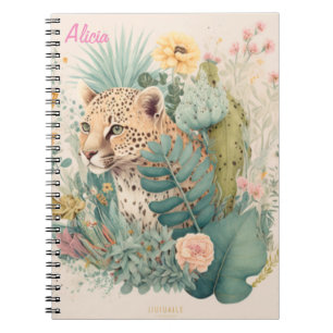 A leopard behind the bush custom notebook