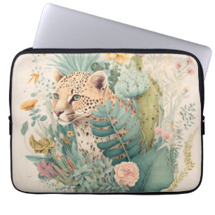 A leopard behind the bush laptop sleeve