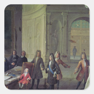A Lesson being given to the Young Louis XV Square Sticker