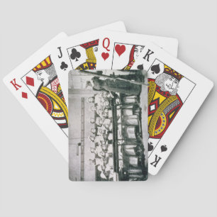 A Lesson in Domestic Science (b&w photo) Playing Cards