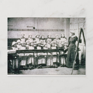 A Lesson in Domestic Science (b&w photo) Postcard