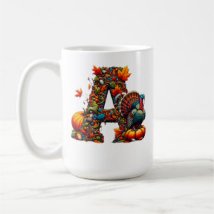 A letter A in Thanksgiving style Coffee Mug