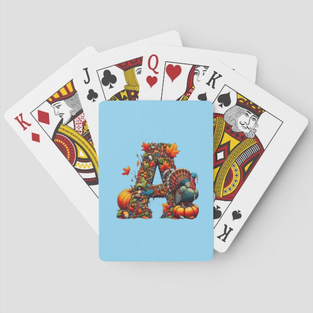 A letter A in Thanksgiving style Playing Cards (Back)
