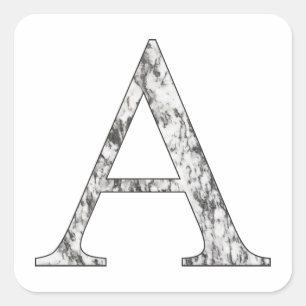 A letter marble Alpha symbol Greek Alphabet Square Sticker
