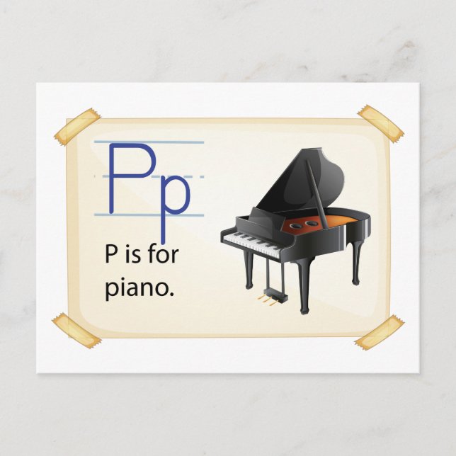 A letter P for piano Postcard (Front)