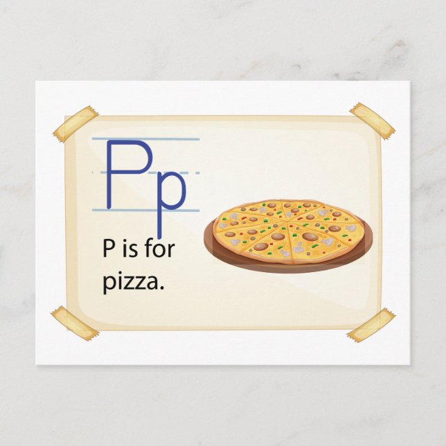 A letter P for pizza Postcard (Front)