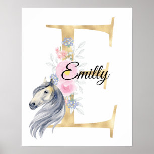 A letter personalised name monogram with horse  po poster