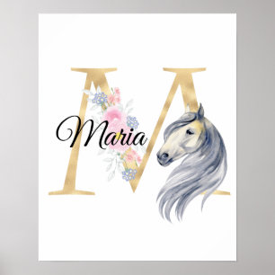 A letter personalised name monogram with horse  po poster