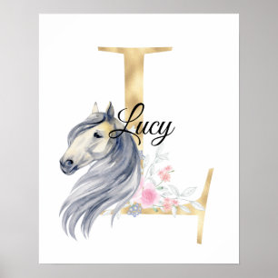 A letter personalised name monogram with horse  po poster
