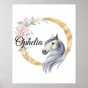 A letter personalised name monogram with horse  po poster