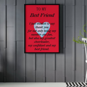 A letter to my best friend wall poster