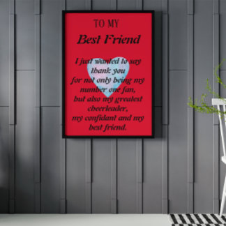 A letter to my best friend wall poster