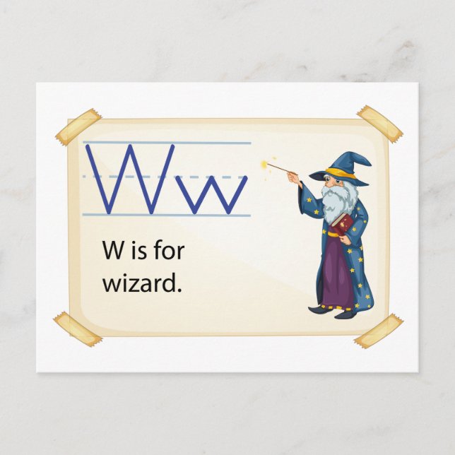 A letter W for wizard Postcard (Front)
