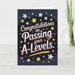 A Level Exam radiant star Congratulation cards