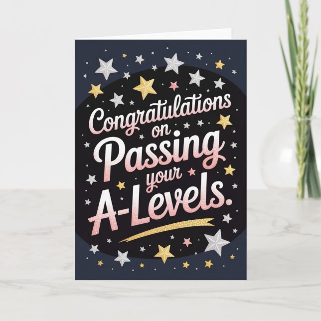 A Level Exam radiant star Congratulation cards (Front)