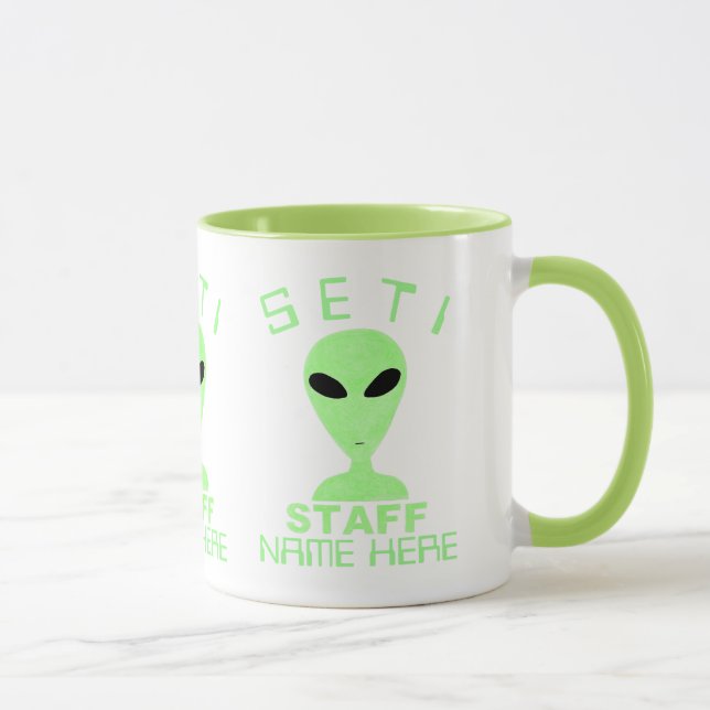 A LGM Staff Alien Humour UFO Geek Fun SETI Mug (Right)