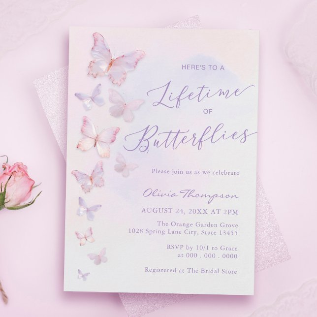 A Life Time of Butterflies Bridal Shower Invitation (Creator Uploaded)