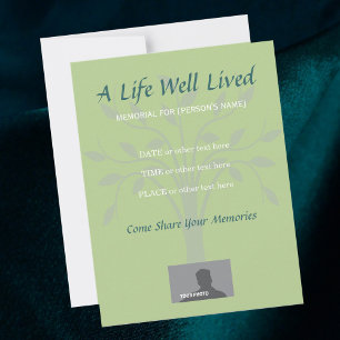 A Life Well Lived Memorial Sage Invitation