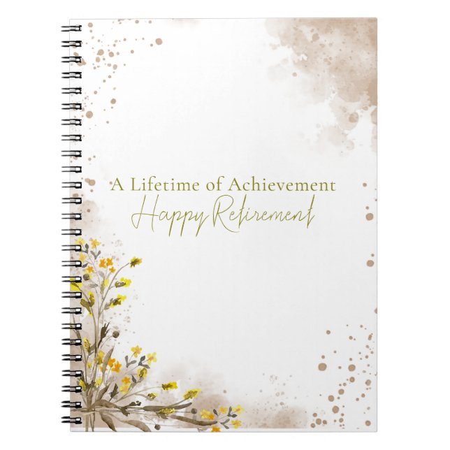 A Lifetime of Achievement Elegant Retirement gift Notebook (Front)