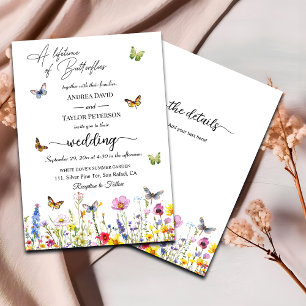 A Lifetime of Butterflies All in One Wedding Invitation