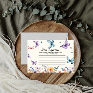 A lifetime of butterflies bridal shower date night enclosure card