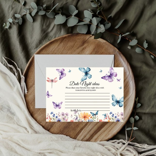 A lifetime of butterflies bridal shower date night enclosure card (Creator Uploaded)