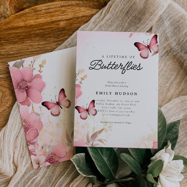A Lifetime of Butterflies Bridal Shower Invitation (Creator Uploaded)